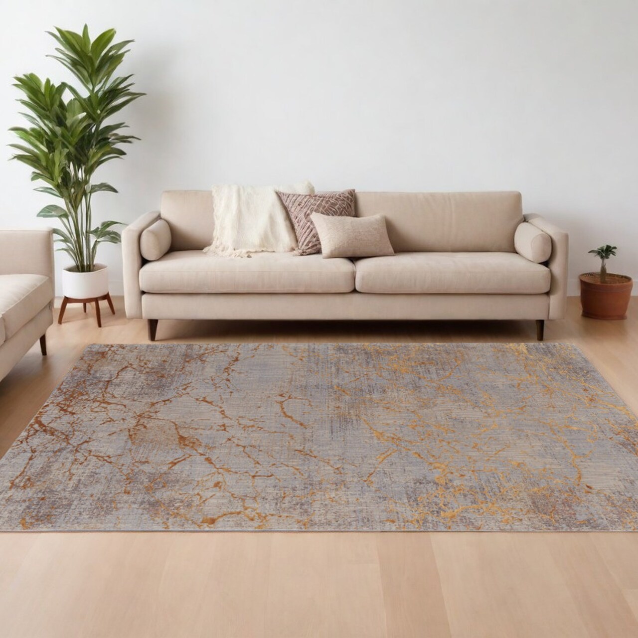 Edge Collections - 8' X 10' - Gray - Abstract Area Rug for Cozy Home Decor - 1 Piece